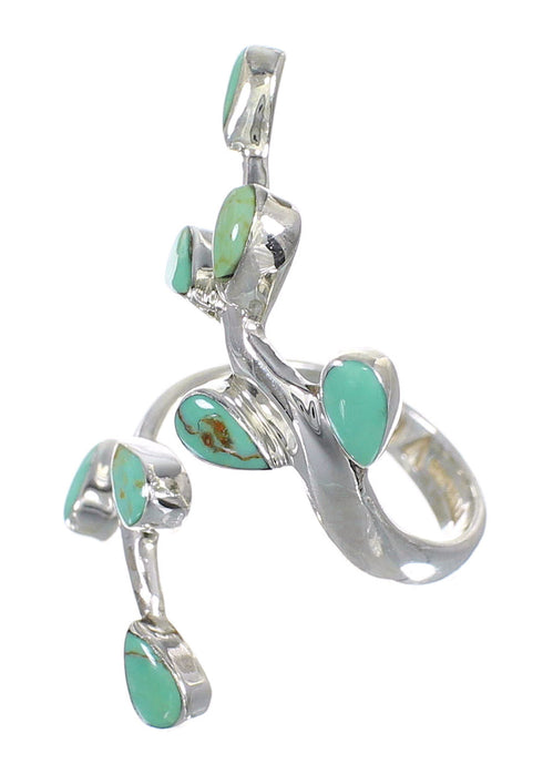 Southwest Genuine Sterling Silver Turquoise Jewelry Ring Size 5-3/4 VX62546